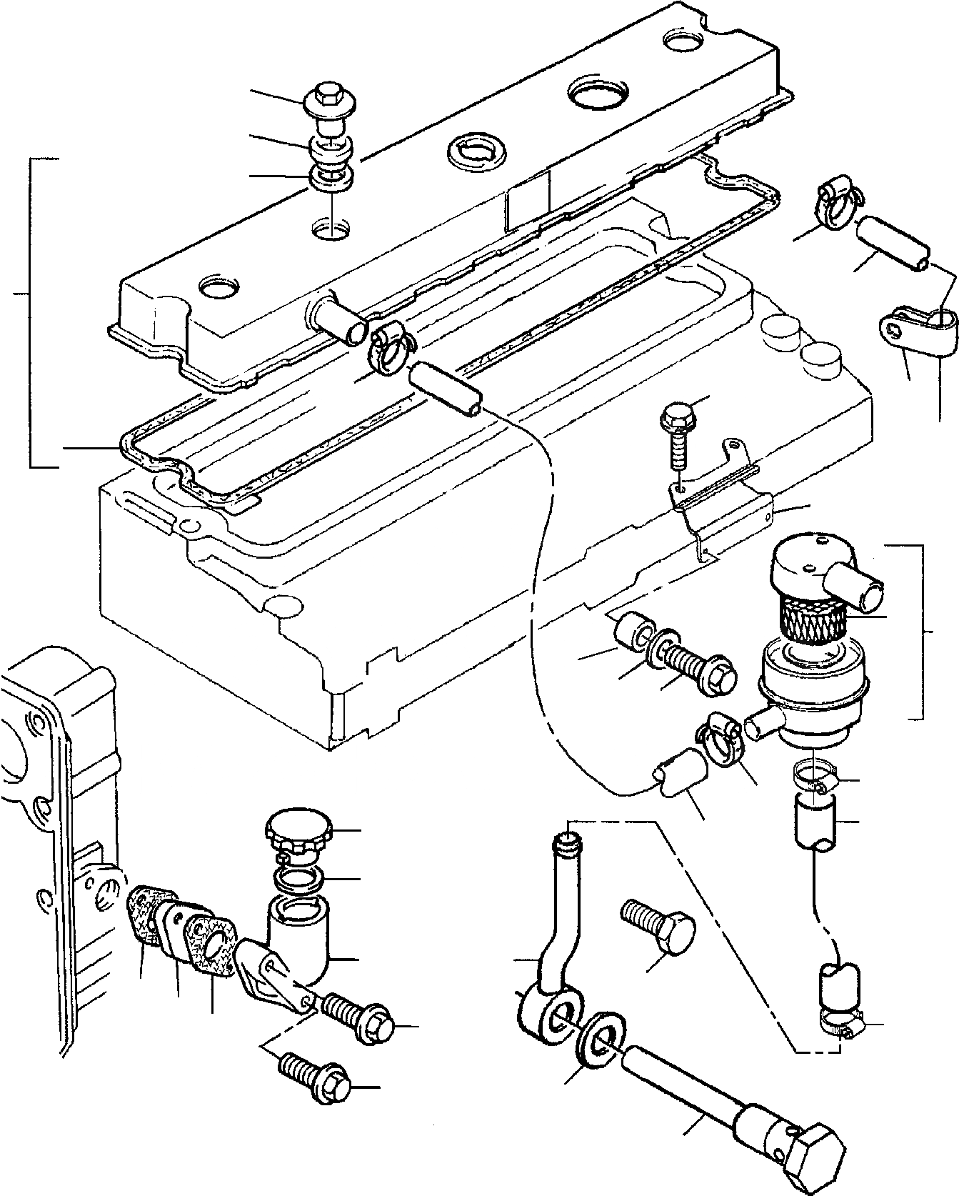 Схема запчастей Komatsu PC95-1 USA - МАСЛ. ФИЛЬТР И САПУН ДВИГАТЕЛЬ