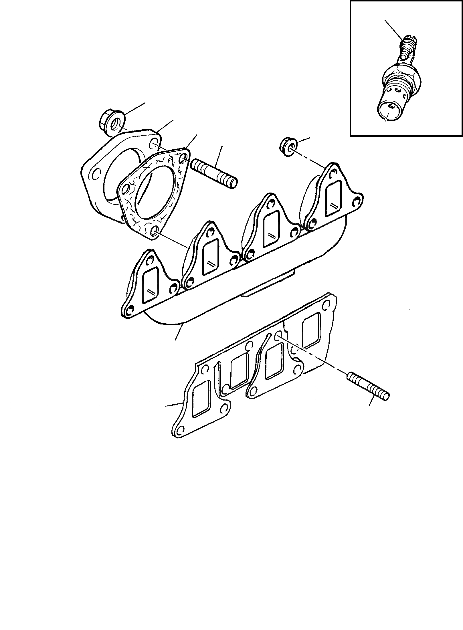 Схема запчастей Komatsu PC95-1 USA - ВЫПУСКНОЙ КОЛЛЕКТОР ДВИГАТЕЛЬ