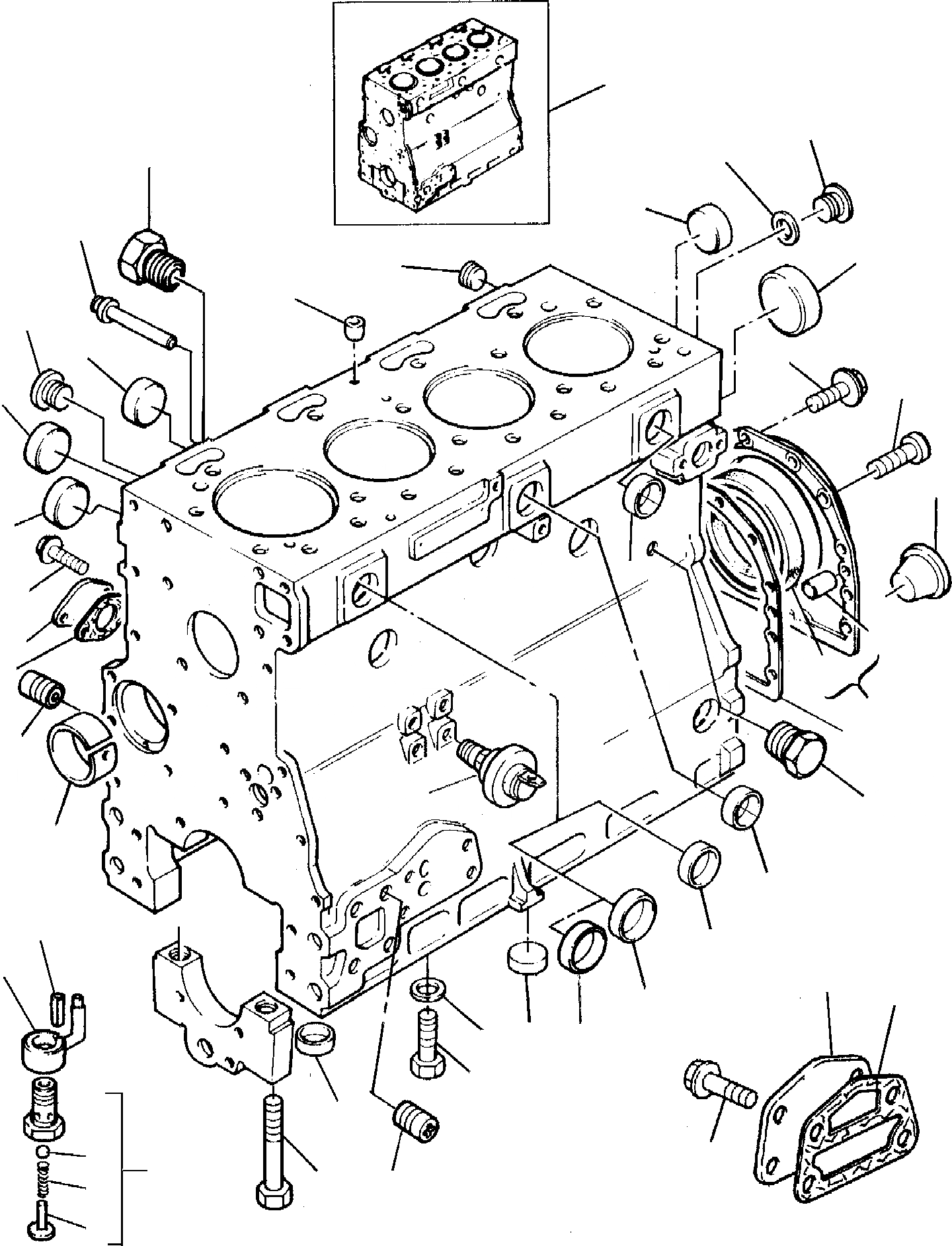 Схема запчастей Komatsu PC95-1 USA - БЛОК ЦИЛИНДРОВ ДВИГАТЕЛЬ