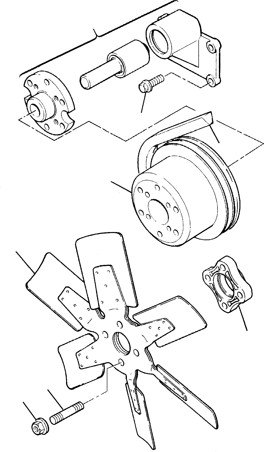 Схема запчастей Komatsu PC95-1 USA - ПРИВОД ВЕНТИЛЯТОРА ДВИГАТЕЛЬ