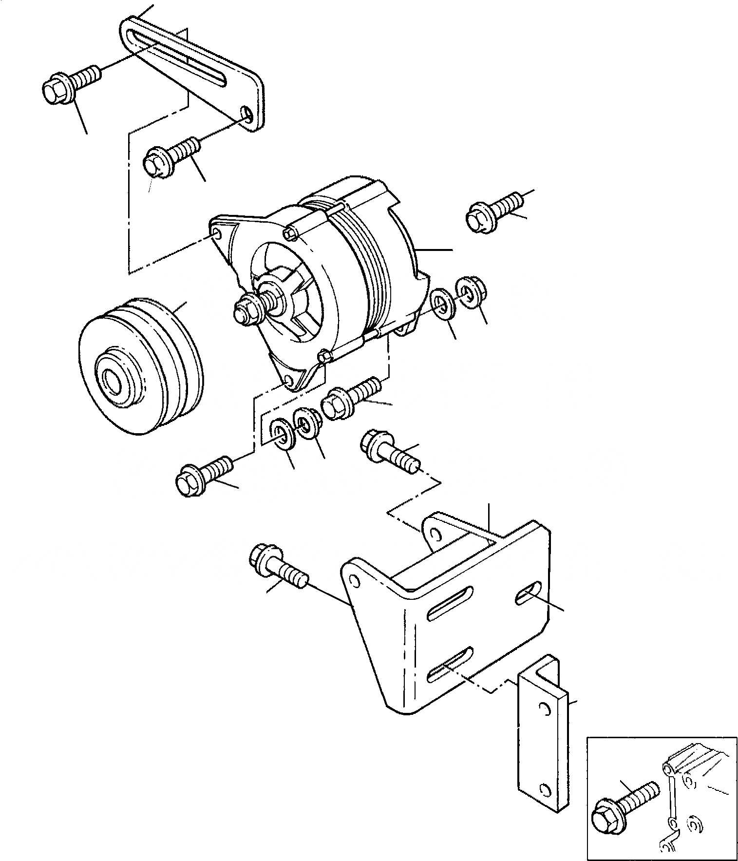 Схема запчастей Komatsu PC95-1 USA - ГЕНЕРАТОР И ГЕНЕРАТОР ДВИГАТЕЛЬ