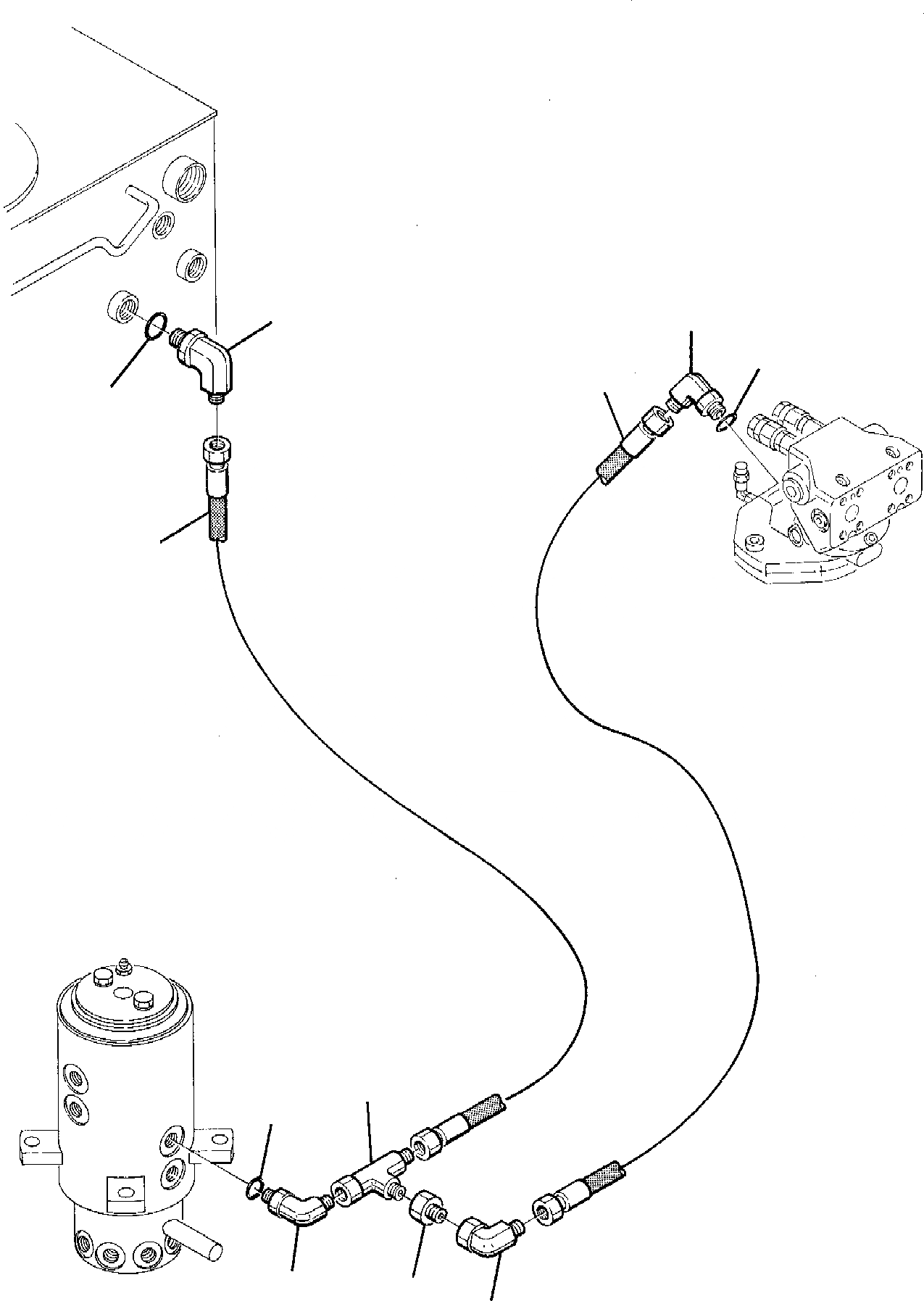 Схема запчастей Komatsu PC95-1 USA - ГИДРОЛИНИЯ (ВОЗВРАТН. ЛИНИЯ) (/) УПРАВЛ-Е РАБОЧИМ ОБОРУДОВАНИЕМ