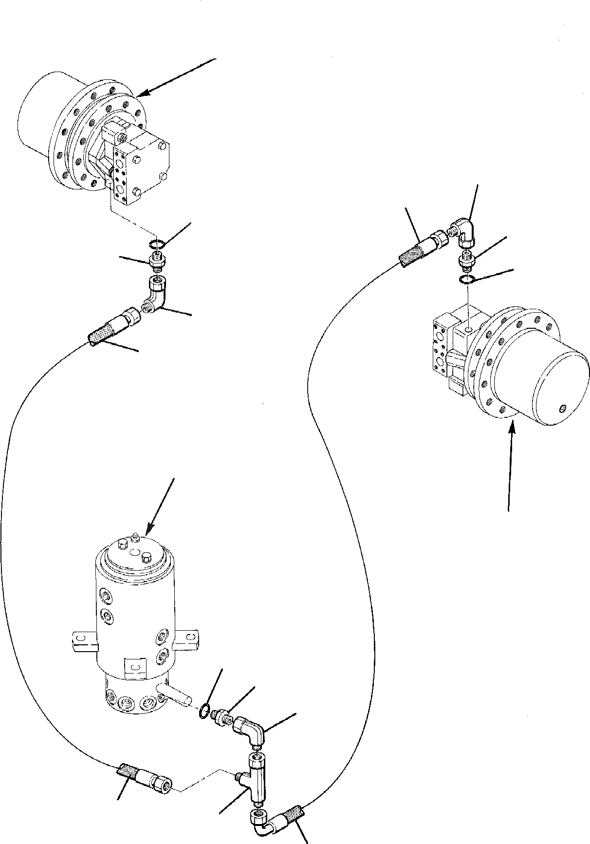 Схема запчастей Komatsu PC95-1 USA - ГИДРОЛИНИЯ (ВОЗВРАТН. ЛИНИЯ) (/) УПРАВЛ-Е РАБОЧИМ ОБОРУДОВАНИЕМ