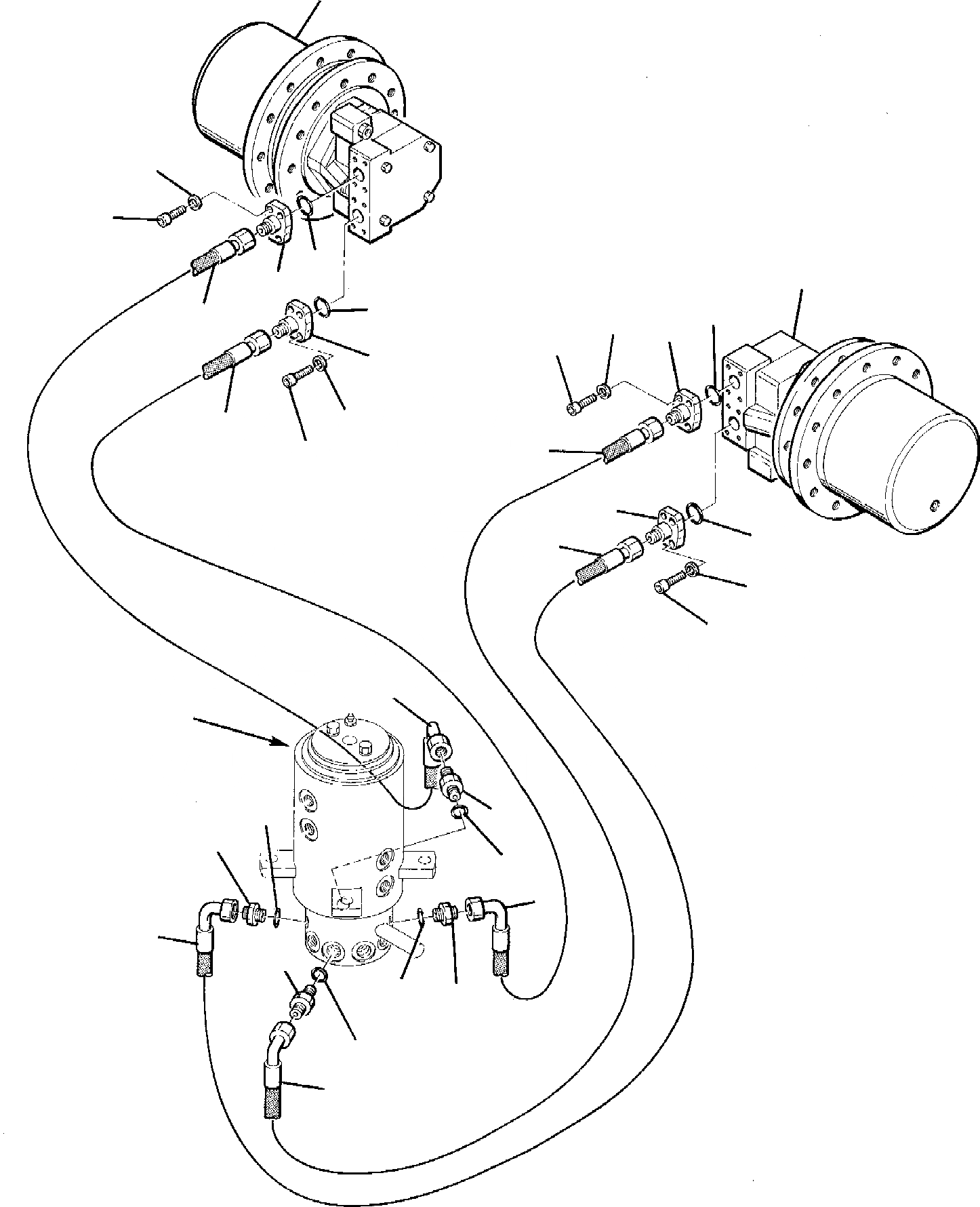 Схема запчастей Komatsu PC95-1 USA - ГИДРОЛИНИЯ (ЛИНИЯ ХОДА) (/) УПРАВЛ-Е РАБОЧИМ ОБОРУДОВАНИЕМ