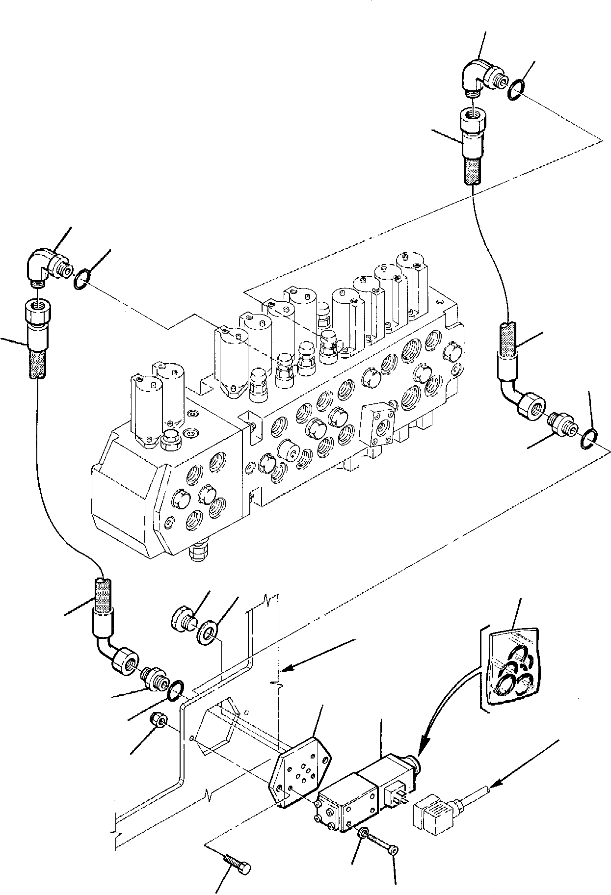 Схема запчастей Komatsu PC95-1 USA - ГИДРОЛИНИЯ (ПРЯМ. ЛИНИЯ ХОДА) УПРАВЛ-Е РАБОЧИМ ОБОРУДОВАНИЕМ