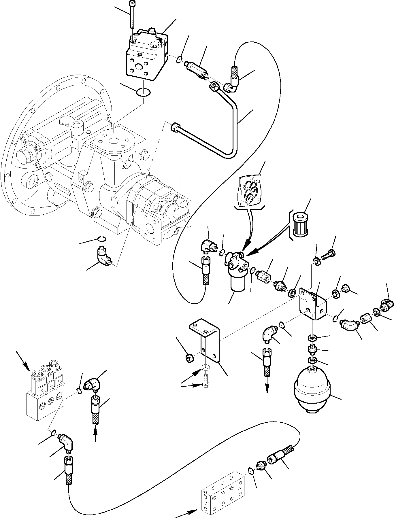 Схема запчастей Komatsu PC95R-2 USA - ГИДРОЛИНИЯ (КЛАПАН PPCЛИНИЯ ПОДАЧИ) УПРАВЛ-Е РАБОЧИМ ОБОРУДОВАНИЕМ