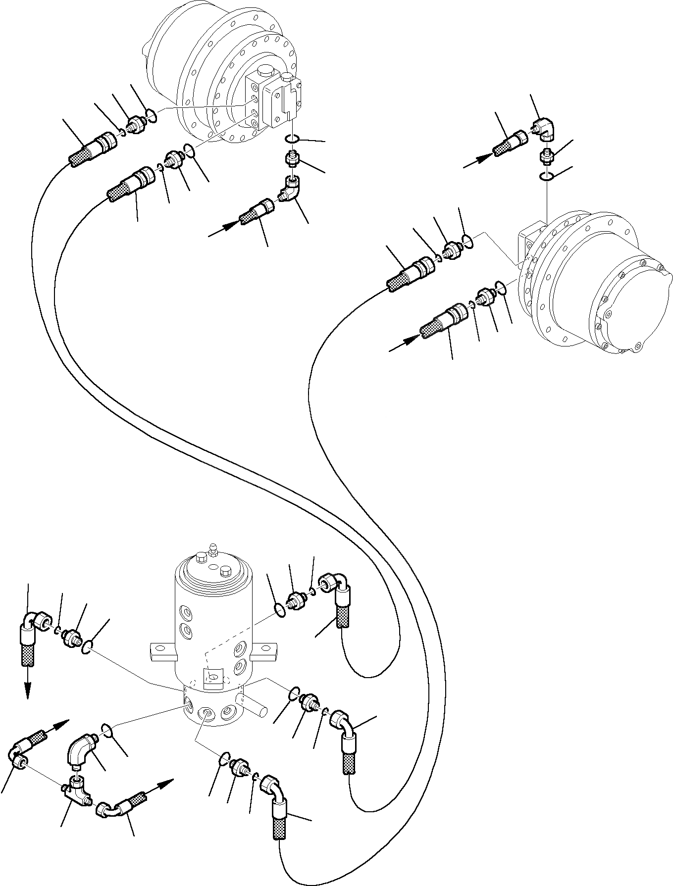 Схема запчастей Komatsu PC95R-2 USA - ГИДРОЛИНИЯ (ЛИНИЯ ХОДА) (/) УПРАВЛ-Е РАБОЧИМ ОБОРУДОВАНИЕМ