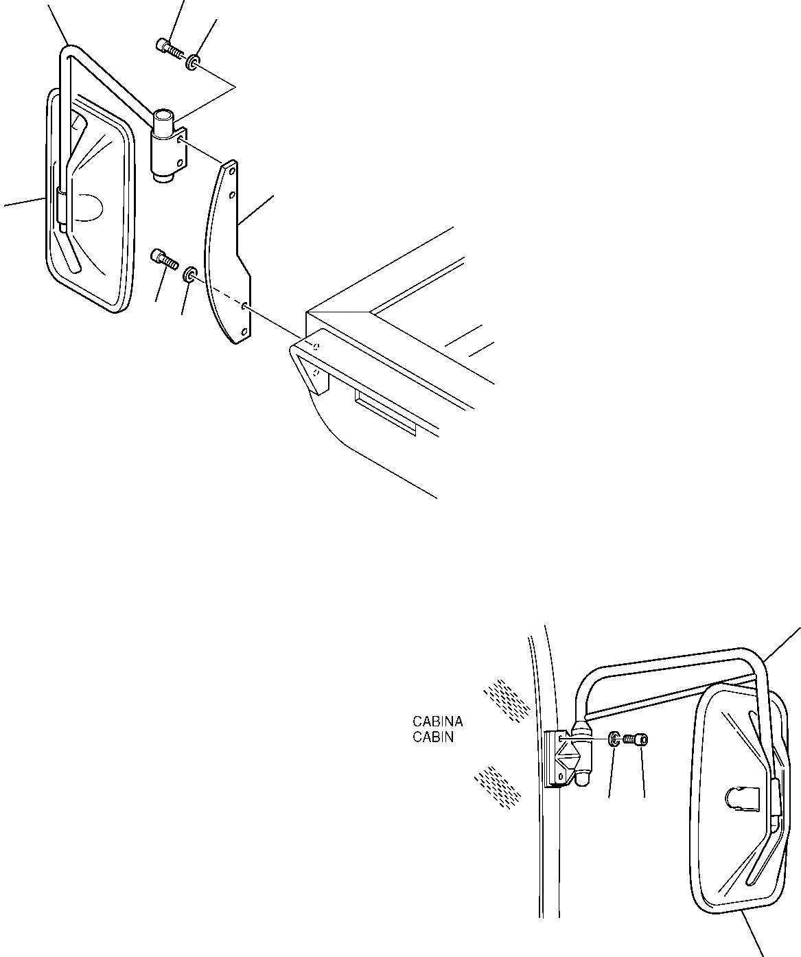 Схема запчастей Komatsu PC95R-2 USA - ЛЕВ. И ПРАВ. VIEW MIRROR ЧАСТИ КОРПУСА И КАБИНА