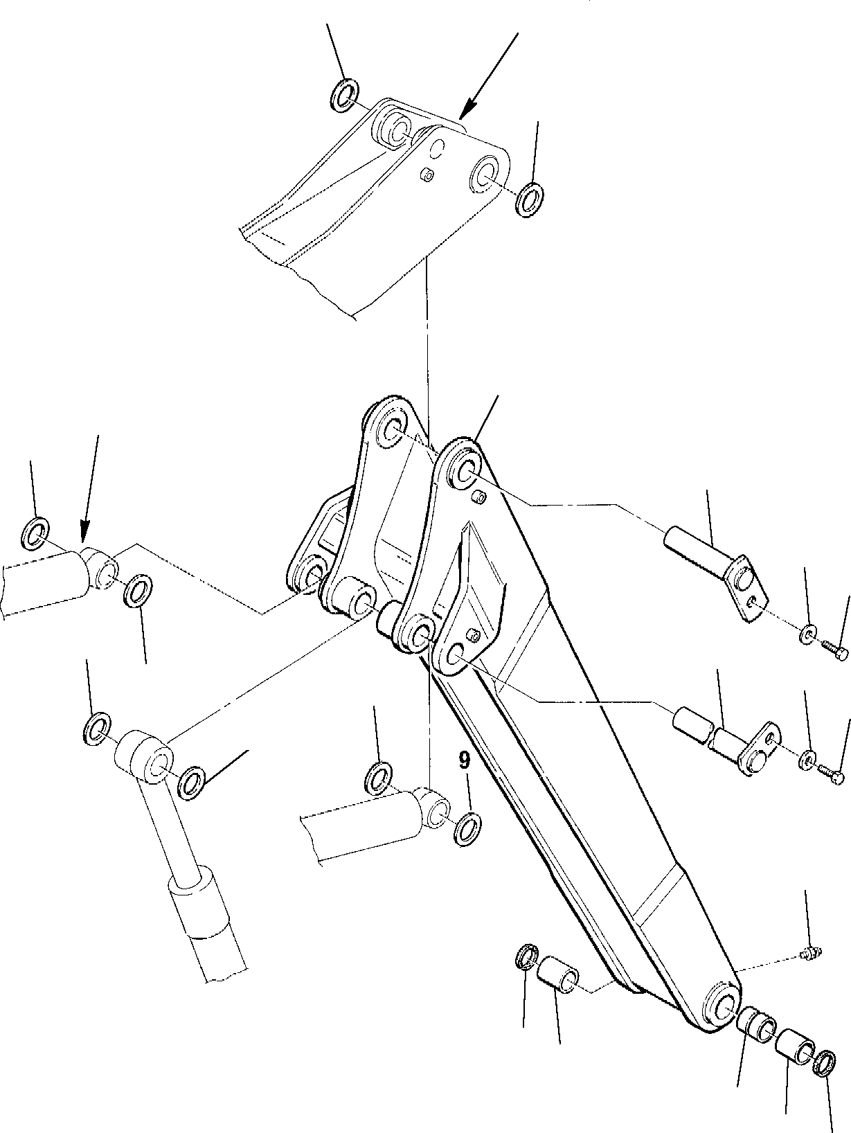 Схема запчастей Komatsu PC95R-2 USA - 1-Я СТРЕЛА РАБОЧЕЕ ОБОРУДОВАНИЕ