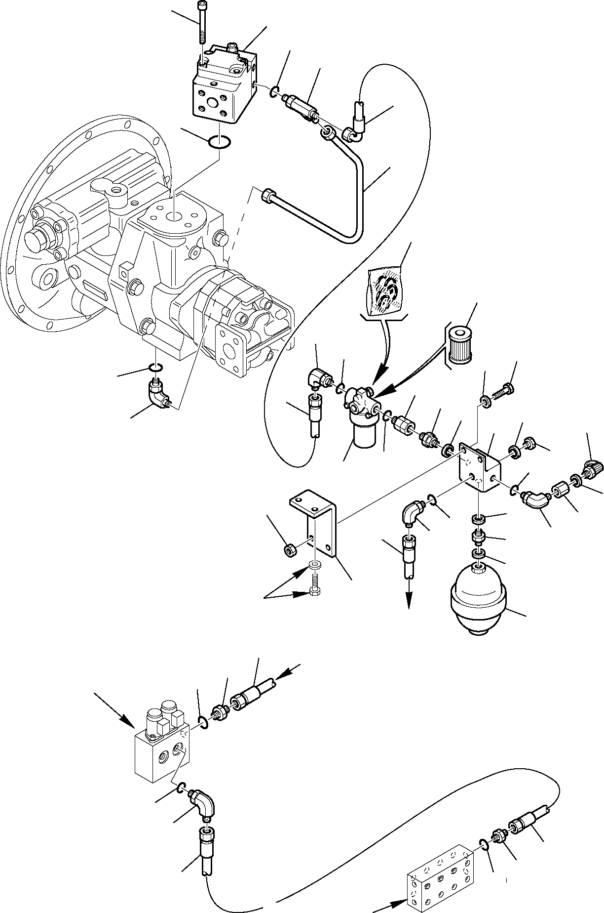 Схема запчастей Komatsu PC95R-2 USA - ГИДРОЛИНИЯ (КЛАПАН PPCЛИНИЯ ПОДАЧИ) УПРАВЛ-Е РАБОЧИМ ОБОРУДОВАНИЕМ