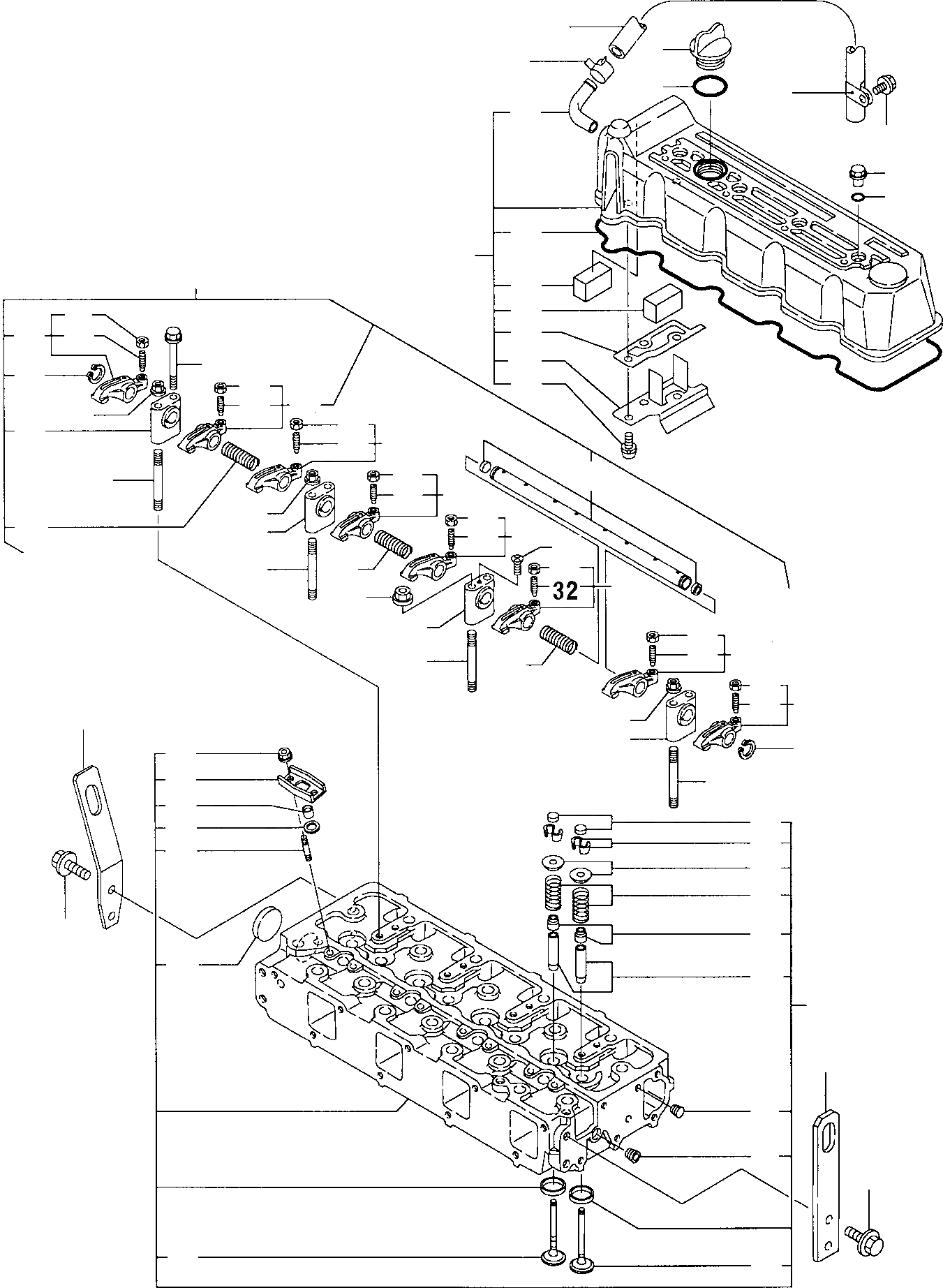 Схема запчастей Komatsu PC95R-2 USA - ГОЛОВКА ЦИЛИНДРОВ ДВИГАТЕЛЬ