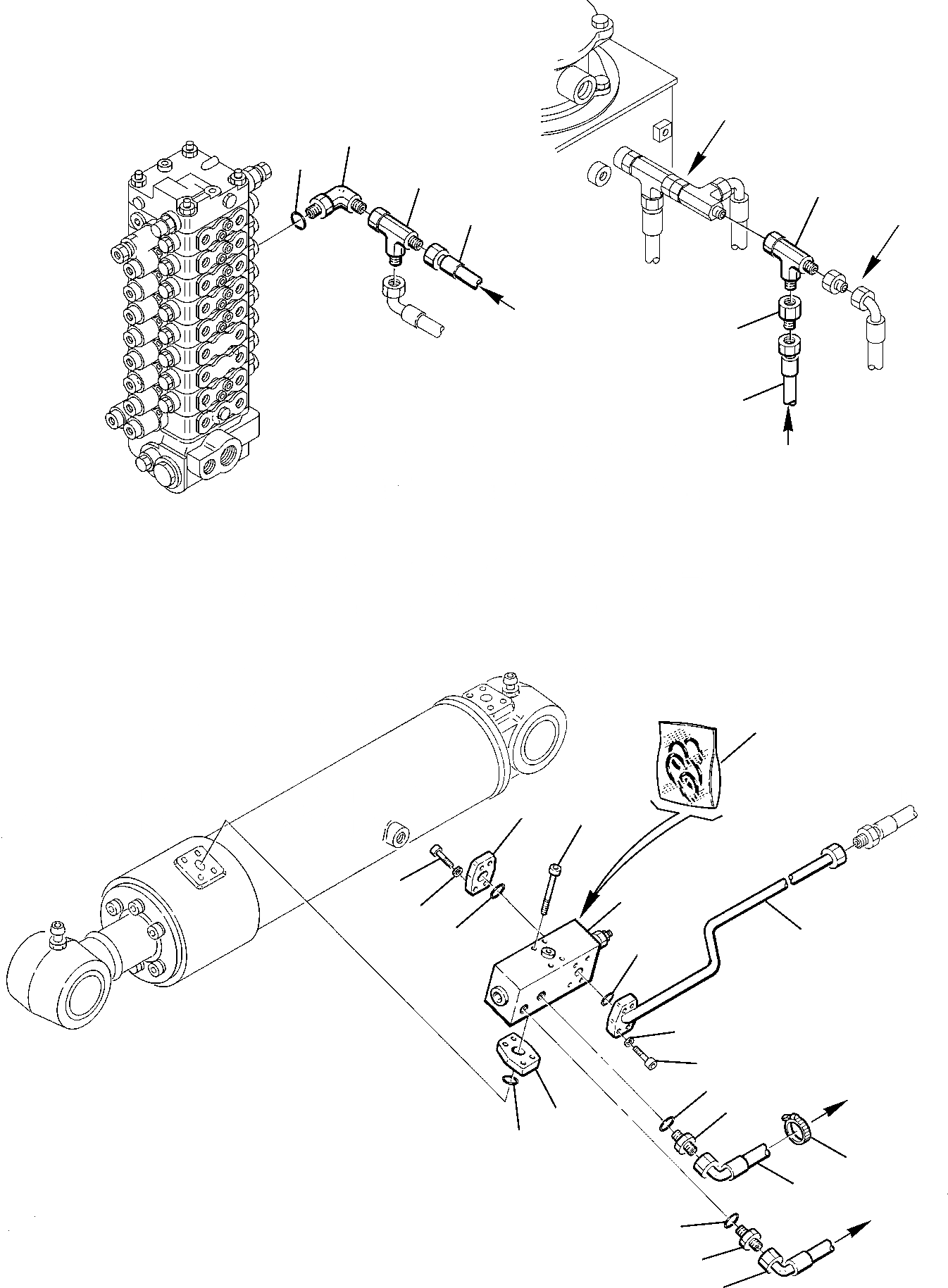 Схема запчастей Komatsu PC95R-2 USA - ГИДРОЛИНИЯ (ЦИЛИНДР РУКОЯТИ) (КЛАПАН БЕЗОПАСНОСТИ) УПРАВЛ-Е РАБОЧИМ ОБОРУДОВАНИЕМ