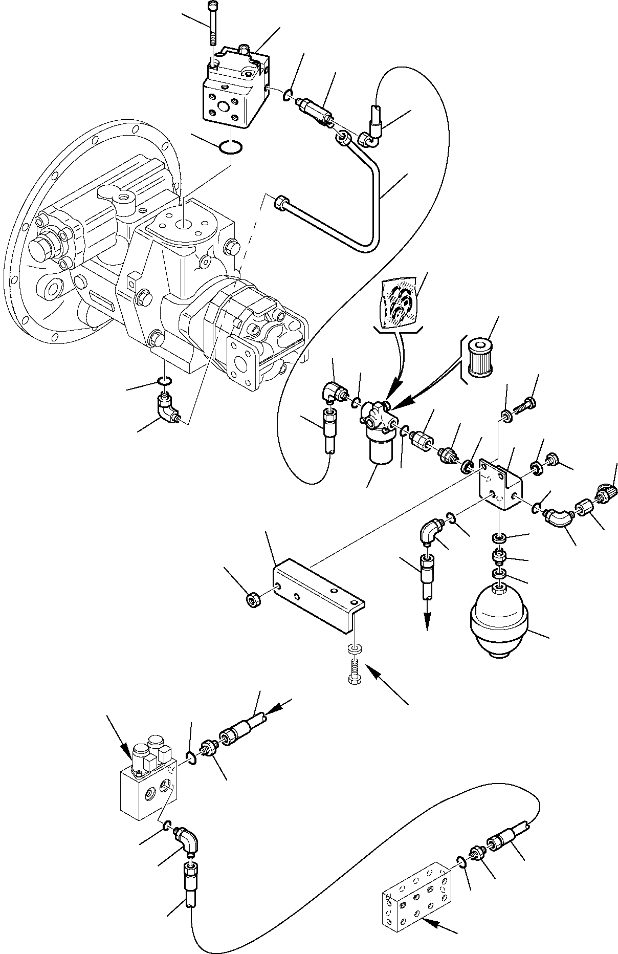 Схема запчастей Komatsu PC95R-2 - ГИДРОЛИНИЯ (КЛАПАН PPCЛИНИЯ ПОДАЧИ) УПРАВЛ-Е РАБОЧИМ ОБОРУДОВАНИЕМ