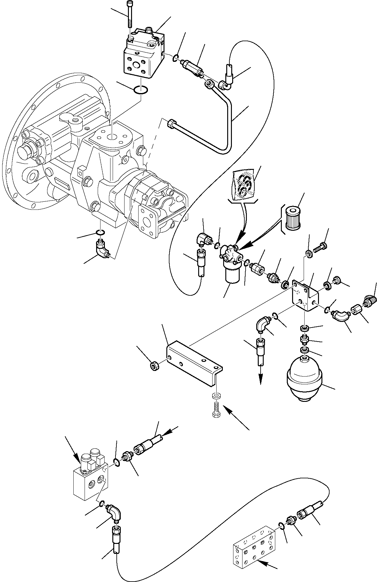 Схема запчастей Komatsu PC95R-2 - ГИДРОЛИНИЯ (КЛАПАН PPCЛИНИЯ ПОДАЧИ) УПРАВЛ-Е РАБОЧИМ ОБОРУДОВАНИЕМ
