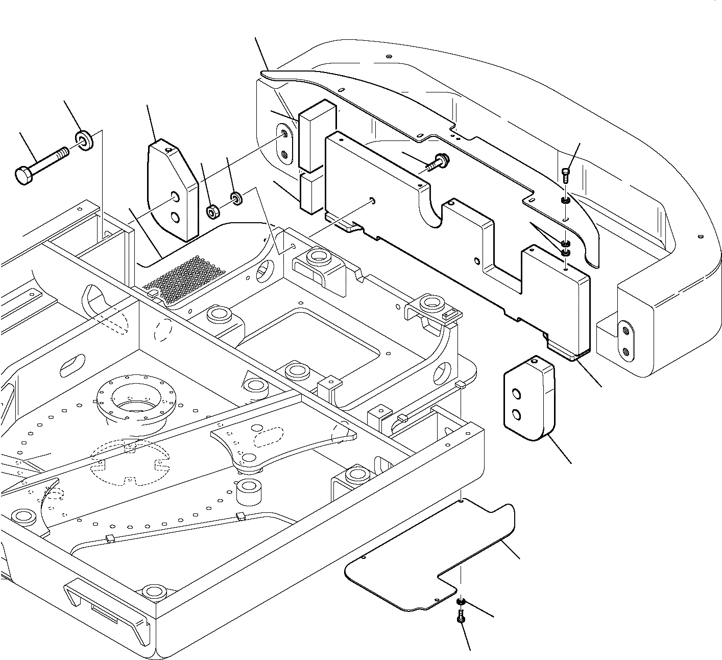 Схема запчастей Komatsu PC95R-2 - ПРОТИВОВЕС (ОПЦИОНН.) СИСТЕМА УПРАВЛЕНИЯ И ОСНОВНАЯ РАМА