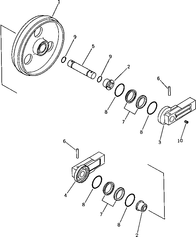 Схема запчастей Komatsu PF3-1 - ПЕРЕДН. ЛЕНИВЕЦ ХОДОВАЯ