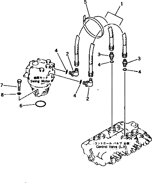 Схема запчастей Komatsu PF3-1 - ГИДРОЛИНИЯ (МОТОР ПОВОРОТА ЛИНИЯ) ПОВОРОТН. И СИСТЕМА УПРАВЛЕНИЯ