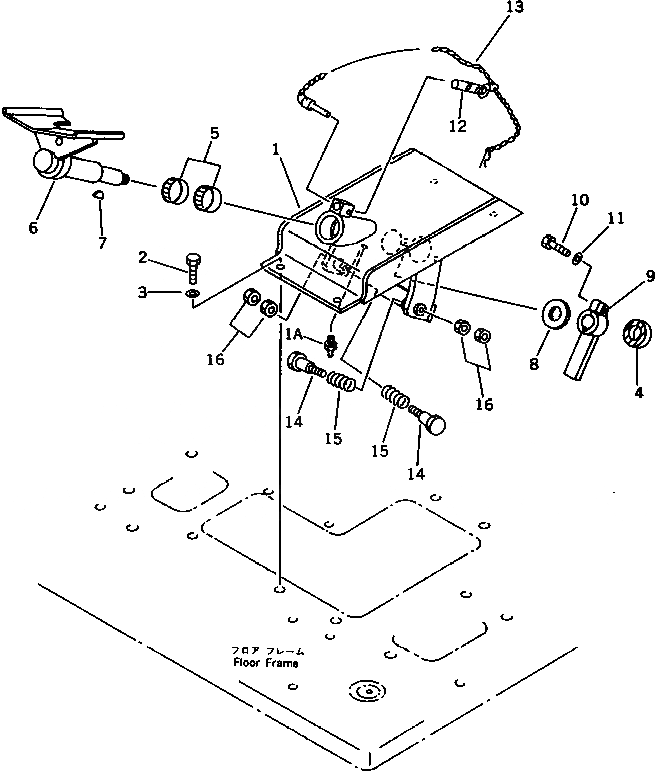 Схема запчастей Komatsu PF3-1 - ПЕДАЛЬ УПРАВЛ-Я (ДЛЯ РУКОЯТИ ВРАЩ.LVING) ПОВОРОТН. И СИСТЕМА УПРАВЛЕНИЯ