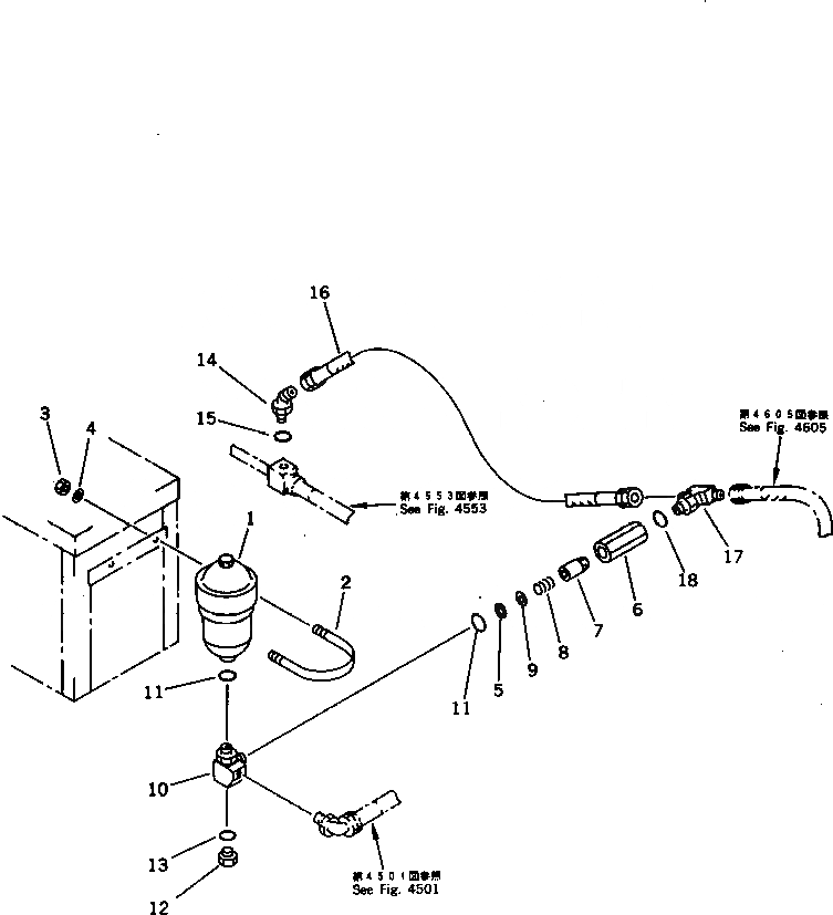 Схема запчастей Komatsu PF3-1 - ГЛАВН. ТРУБЫ (/) ПОВОРОТН. И СИСТЕМА УПРАВЛЕНИЯ