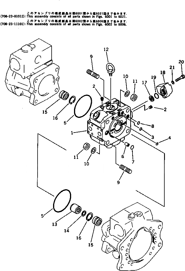 Схема запчастей Komatsu PF3-1 - ГИДР. НАСОС.¤ END КРЫШКА УПРАВЛ-Е РАБОЧИМ ОБОРУДОВАНИЕМ