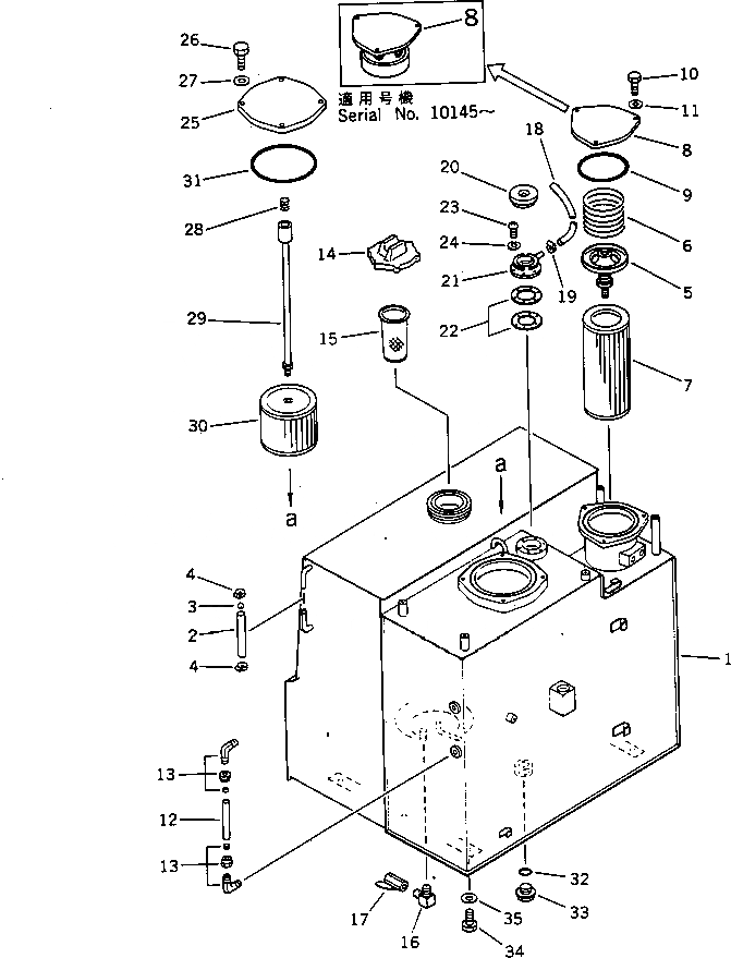 Схема запчастей Komatsu PF3-1 - ГИДРАВЛ МАСЛ. БАК И ТОПЛИВН. БАК. УПРАВЛ-Е РАБОЧИМ ОБОРУДОВАНИЕМ