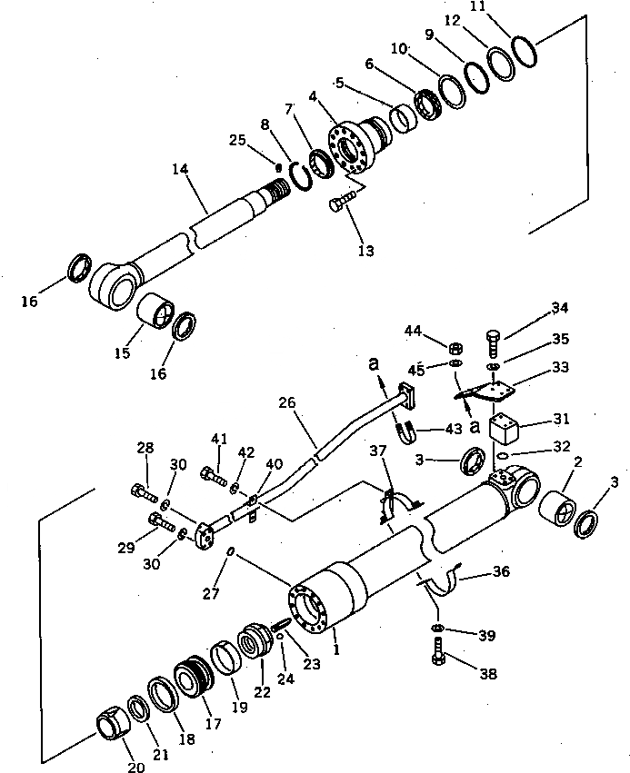Схема запчастей Komatsu PF3-1 - ЦИЛИНДР РУКОЯТИ УПРАВЛ-Е РАБОЧИМ ОБОРУДОВАНИЕМ