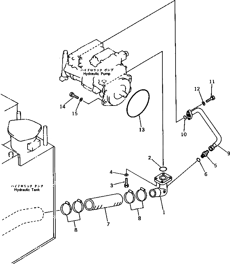Схема запчастей Komatsu PF3-1 - ГИДРОЛИНИЯ (ГИДР. НАСОС. ЛИНИЯ) УПРАВЛ-Е РАБОЧИМ ОБОРУДОВАНИЕМ