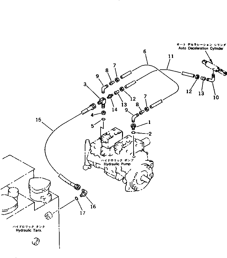 Схема запчастей Komatsu PF3-1 - ГИДРОЛИНИЯ (ДРЕНАЖН.) УПРАВЛ-Е РАБОЧИМ ОБОРУДОВАНИЕМ