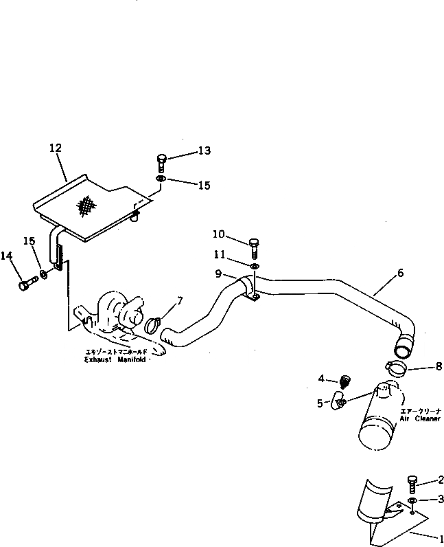 Схема запчастей Komatsu PF3W-1 - СОЕДИНЕНИЯ ВОЗДУХООЧИСТИТЕЛЯAND СТУПЕНИ КОМПОНЕНТЫ ДВИГАТЕЛЯ И ЭЛЕКТРИКА