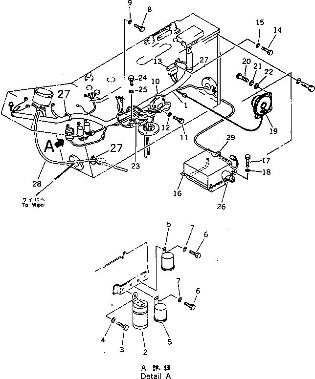 Схема запчастей Komatsu PF3W-1 - ПАНЕЛЬ ПРИБОРОВ (/) КОМПОНЕНТЫ ДВИГАТЕЛЯ И ЭЛЕКТРИКА