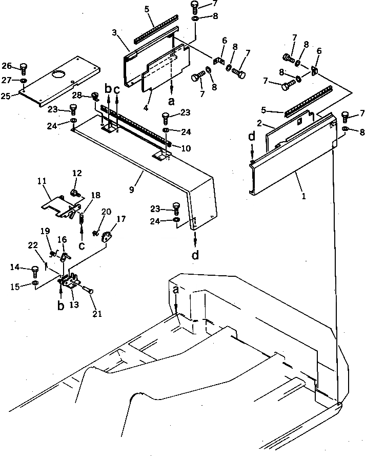 Схема запчастей Komatsu PF3W-1 - MACHINERY ОБСТАНОВКА (/) ЧАСТИ КОРПУСА