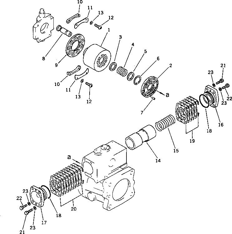 Схема запчастей Komatsu PF3W-1 - ГИДР. НАСОС.¤ ЗАДН. (/) (С OLSS) УПРАВЛ-Е РАБОЧИМ ОБОРУДОВАНИЕМ