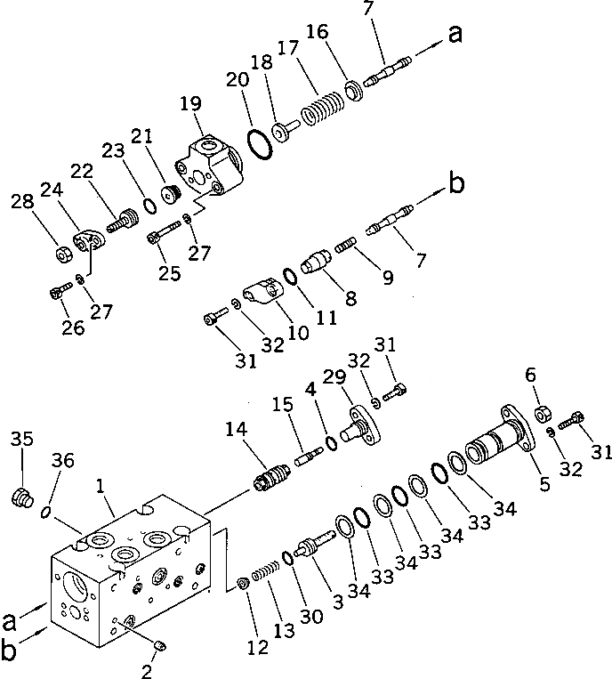 Схема запчастей Komatsu PF3W-1 - CUT OFF И ENGATIVE УПРАВЛЯЮЩ. КЛАПАН¤ ЗАДН. (С OLSS) УПРАВЛ-Е РАБОЧИМ ОБОРУДОВАНИЕМ