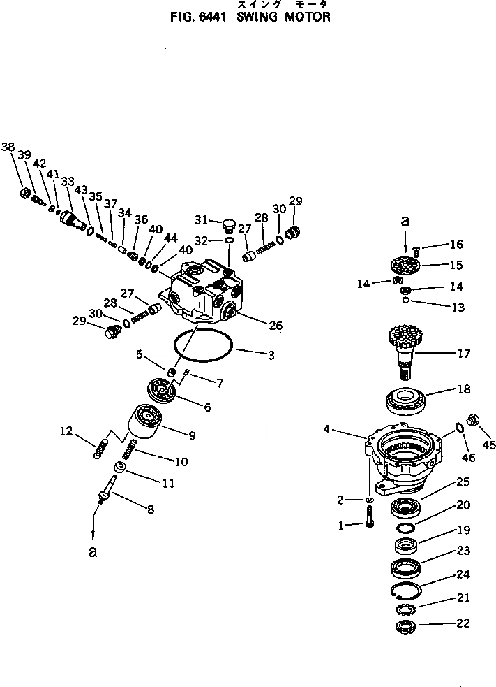 Схема запчастей Komatsu PF3W-1 - ПОВОРОТН. МОТОР УПРАВЛ-Е РАБОЧИМ ОБОРУДОВАНИЕМ