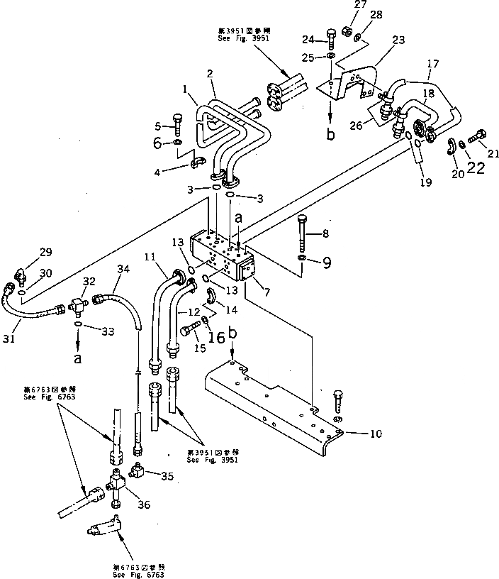 Схема запчастей Komatsu PF3W-1 - ГИДРОЛИНИЯ (ДЛЯ TS CLUSHER) УПРАВЛ-Е РАБОЧИМ ОБОРУДОВАНИЕМ