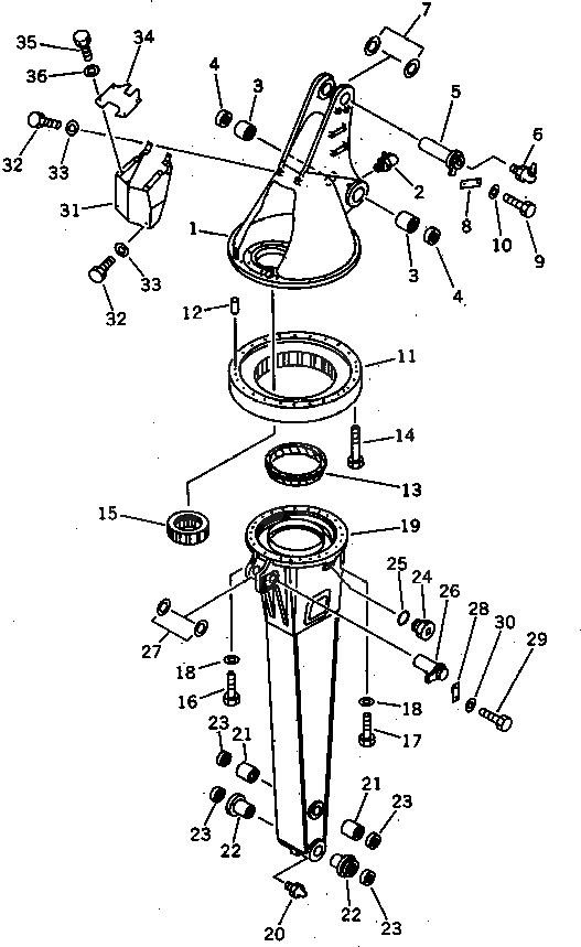 Схема запчастей Komatsu PF3W-1 - РУКОЯТЬ РАБОЧЕЕ ОБОРУДОВАНИЕ