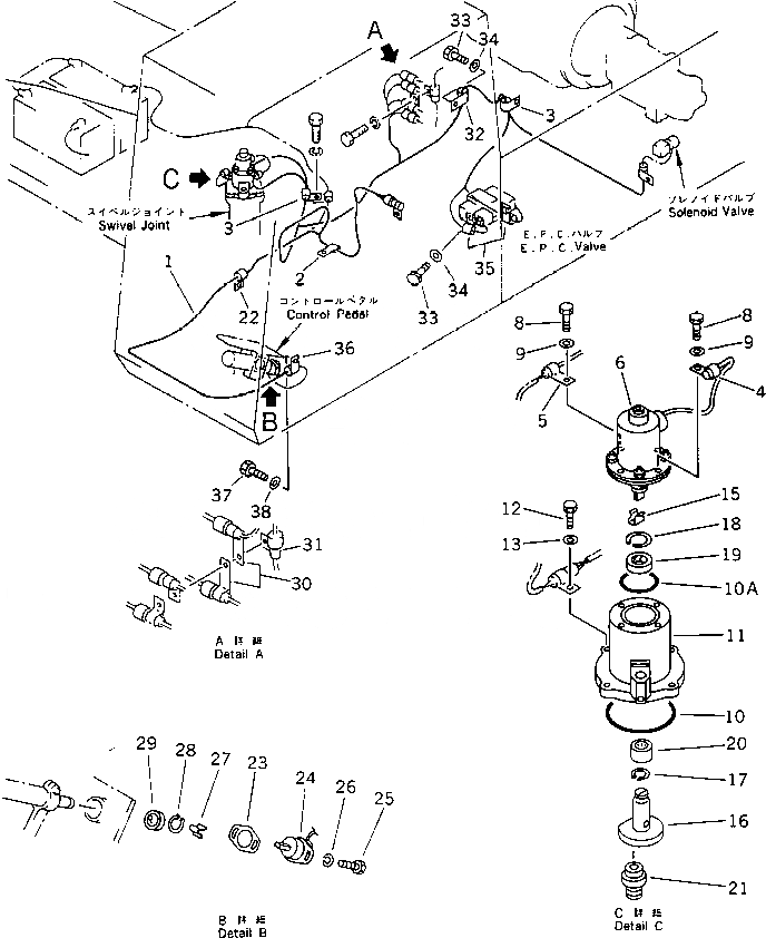 Схема запчастей Komatsu PF5-1 - ЭЛЕКТРИКА (ЭЛЕКТРОПРОВОДКА) (/)(№8-) КОМПОНЕНТЫ ДВИГАТЕЛЯ И ЭЛЕКТРИКА