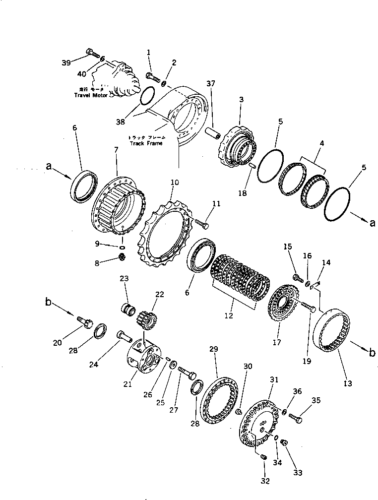 Схема запчастей Komatsu PF5-1 - КОНЕЧНАЯ ПЕРЕДАЧА ХОД И КОНЕЧНАЯ ПЕРЕДАЧА