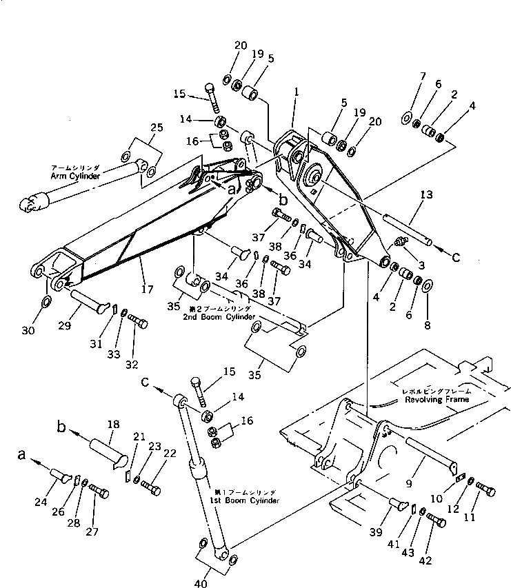 Схема запчастей Komatsu PF5-1 - СТРЕЛА РАБОЧЕЕ ОБОРУДОВАНИЕ