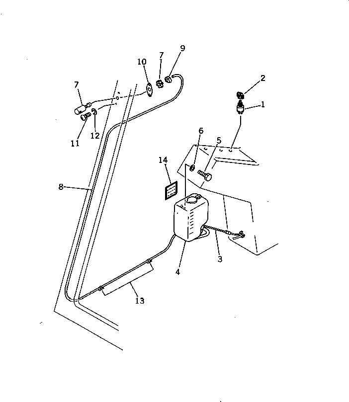 Схема запчастей Komatsu PF5-1 - ОМЫВАТЕЛЬ СТЕКЛА ОПЦИОННЫЕ КОМПОНЕНТЫ