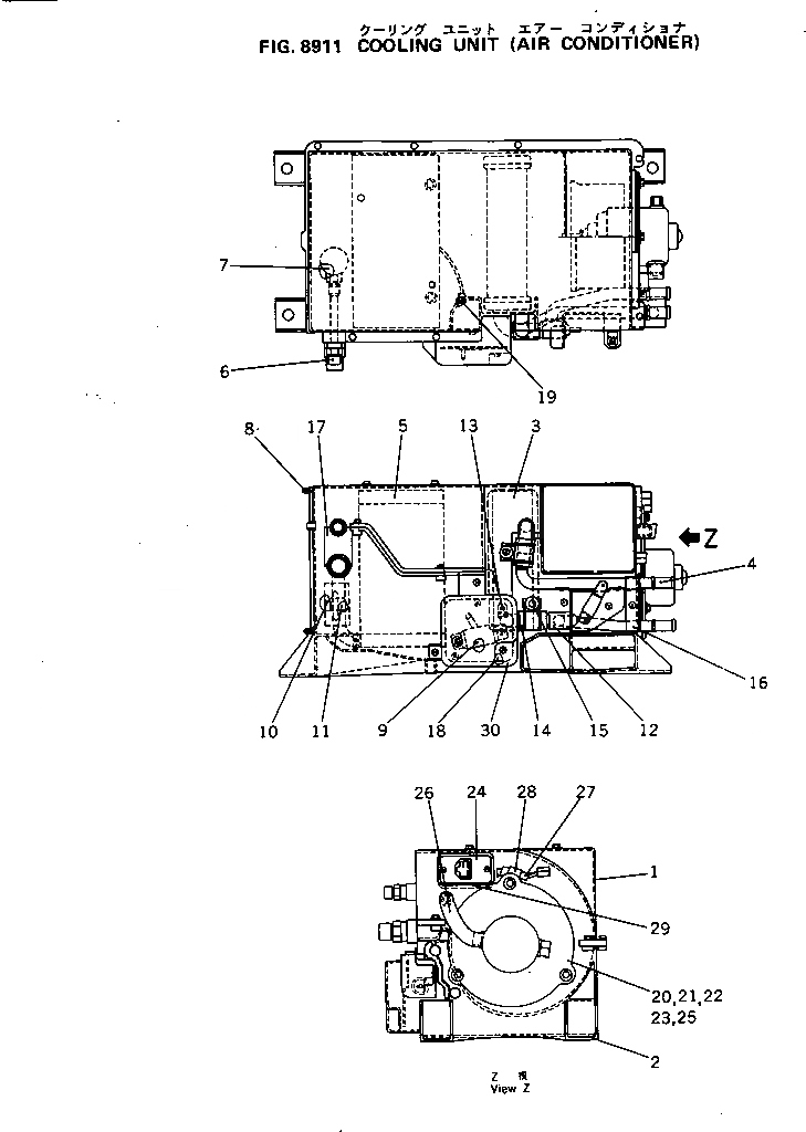 Схема запчастей Komatsu PF5-1 - БЛОК ОХЛАЖДЕНИЯ (КОНДИЦ. ВОЗДУХА) ОПЦИОННЫЕ КОМПОНЕНТЫ