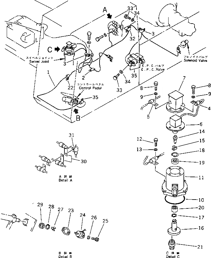 Схема запчастей Komatsu PF5LC-1 - ЭЛЕКТРИКА (ЭЛЕКТРОПРОВОДКА) (/)(№-7) КОМПОНЕНТЫ ДВИГАТЕЛЯ И ЭЛЕКТРИКА