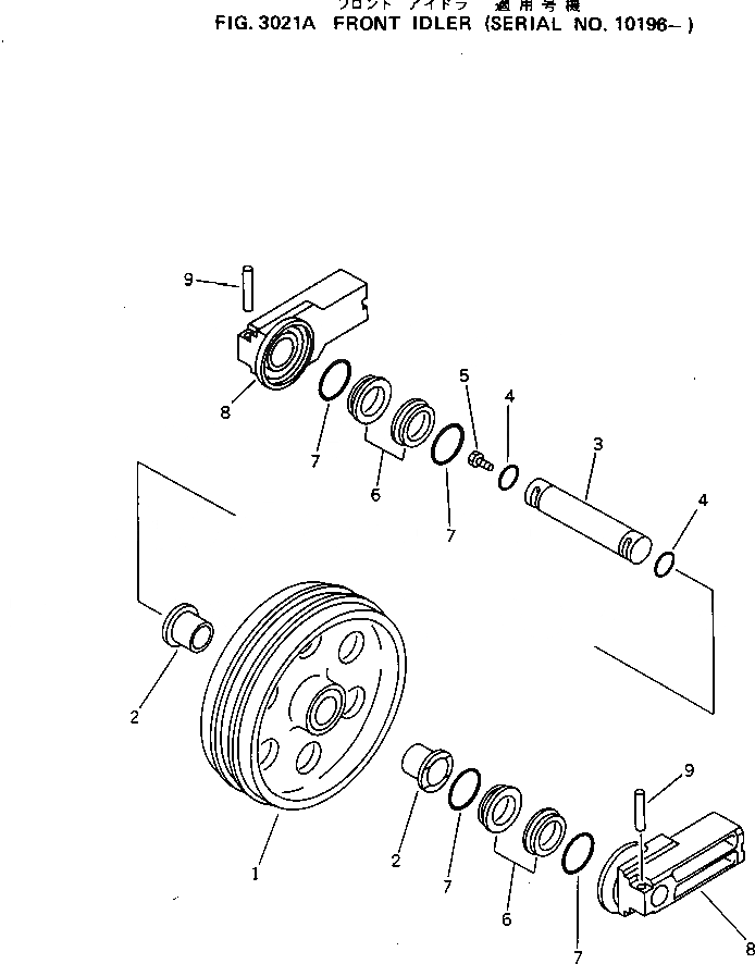 Схема запчастей Komatsu PF5LC-1 - ПЕРЕДН. ЛЕНИВЕЦ(№9-78) ХОДОВАЯ