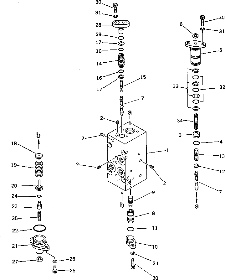 Схема запчастей Komatsu PF5LC-1 - CUT OFF И NEGATIVE УПРАВЛЯЮЩ. КЛАПАН¤ ЗАДН. УПРАВЛ-Е РАБОЧИМ ОБОРУДОВАНИЕМ