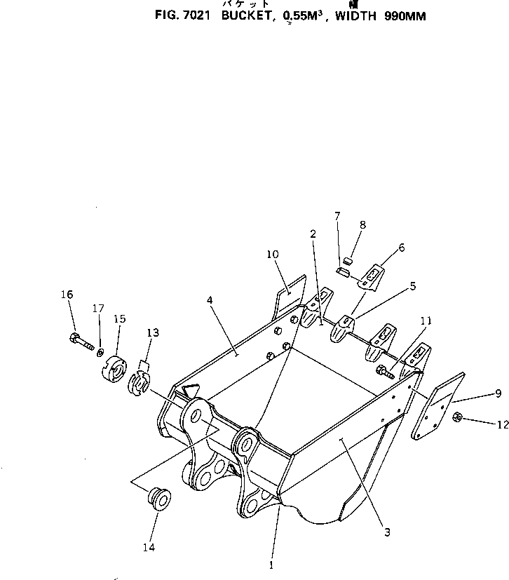 Схема запчастей Komatsu PF5LC-1 - КОВШ¤ .M¤ ШИР. 99MM РАБОЧЕЕ ОБОРУДОВАНИЕ