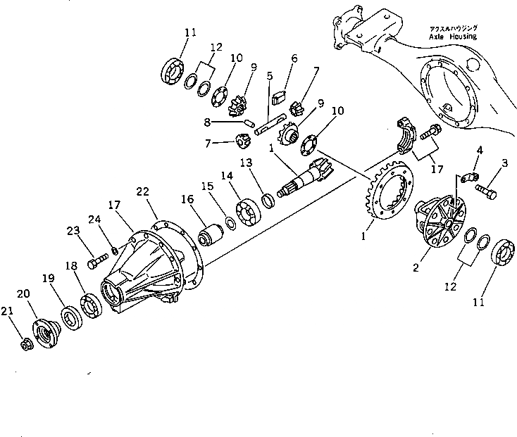 Схема запчастей Komatsu PW05-1 - КОНЕЧНАЯ ПЕРЕДАЧА (ЗАДН.) МОСТ¤ КОЛЕСА И СИСТЕМАУПРАВЛЕНИЯ ПОВОРОТОМ