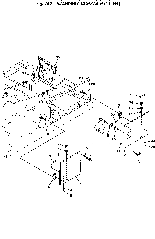 Схема запчастей Komatsu PW100-1 - MACHINERY ОБСТАНОВКА (/) ОСНОВНАЯ РАМА И КАБИНА