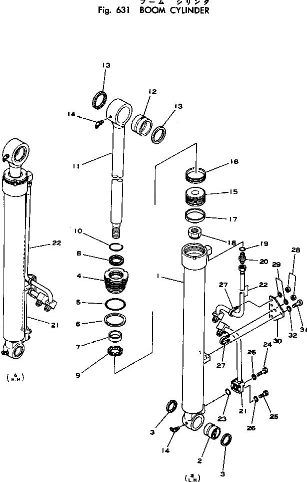 Схема запчастей Komatsu PW100-1 - ЦИЛИНДР СТРЕЛЫ УПРАВЛ-Е РАБОЧИМ ОБОРУДОВАНИЕМ