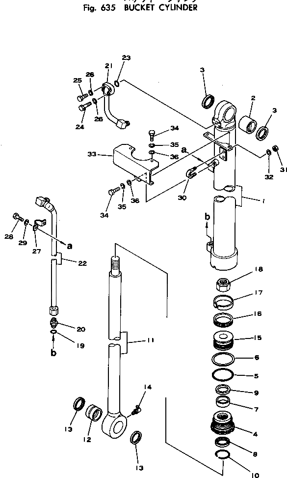 Схема запчастей Komatsu PW100-1 - ЦИЛИНДР КОВША УПРАВЛ-Е РАБОЧИМ ОБОРУДОВАНИЕМ