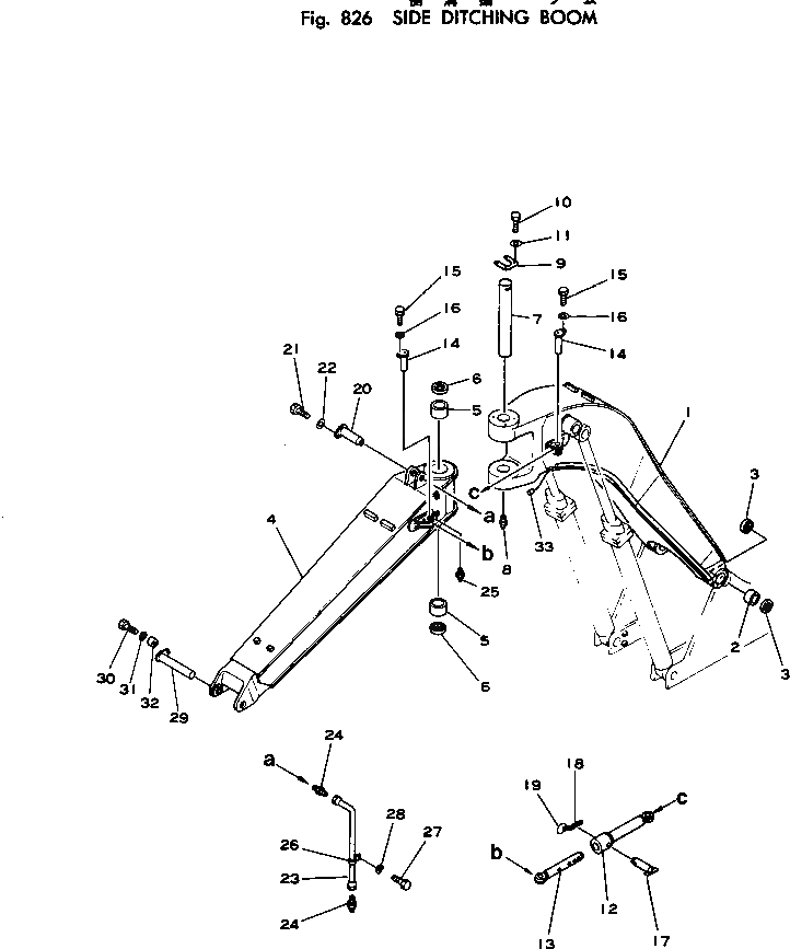 Схема запчастей Komatsu PW100-1 -  DITCHING СТРЕЛА ОПЦИОННЫЕ КОМПОНЕНТЫ